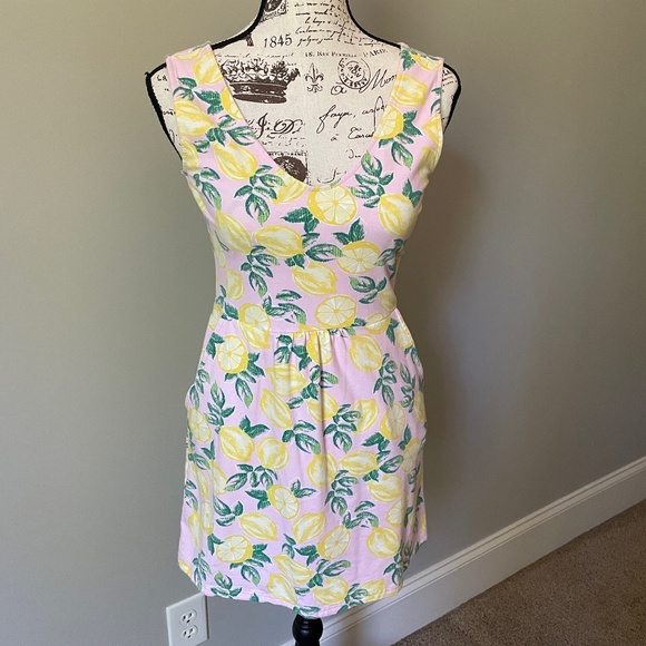 C&C Cotton Pink Dress w/Lemons Size Small - Picture 1 of 3